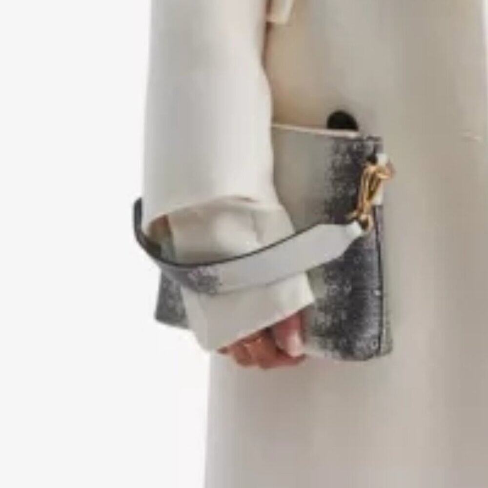 REISS Brompton lizard double-strap leather pouch bag
